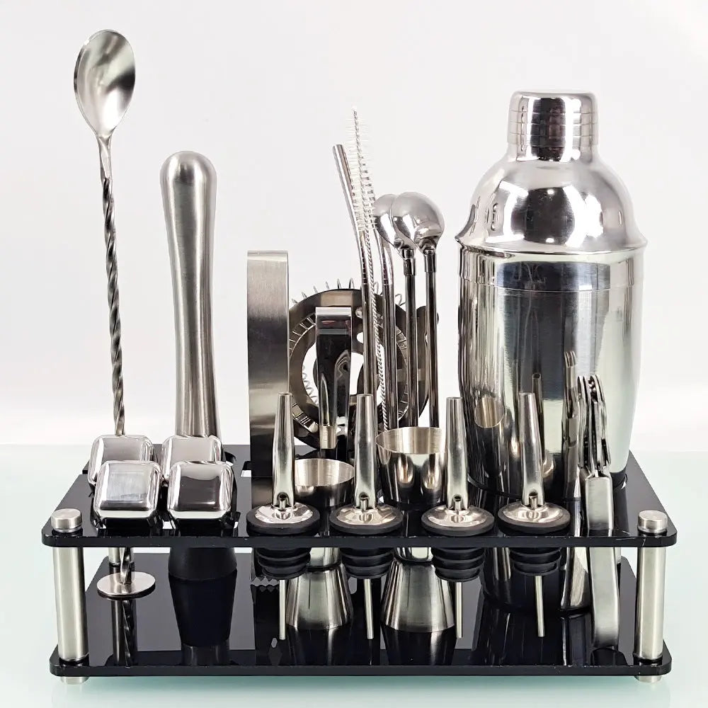 Stainless steel cocktail shaker set with strainer – Style B, 750ML
