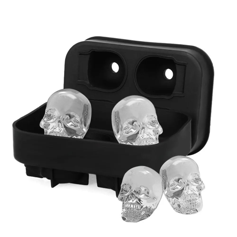 Skull-shaped silicone ice cube mold