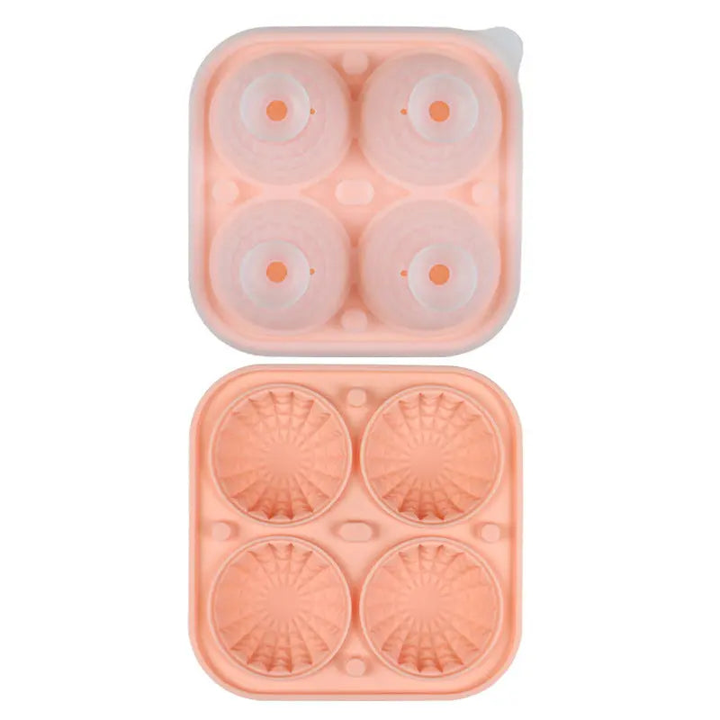 Silicone hockey puck ice mold tray – Pink Round