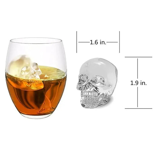 Skull-shaped silicone ice cube mold