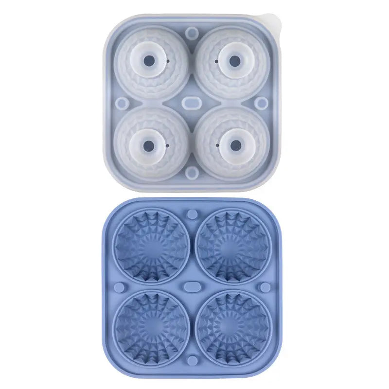 Silicone hockey puck ice mold tray – Dark Blue Round