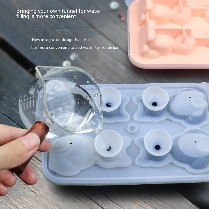 Cat-shaped silicone ice tray mold