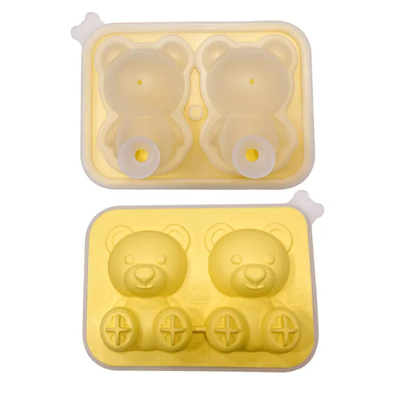 Bear-shaped silicone ice cube tray – Tender Yellow, 2 cavities