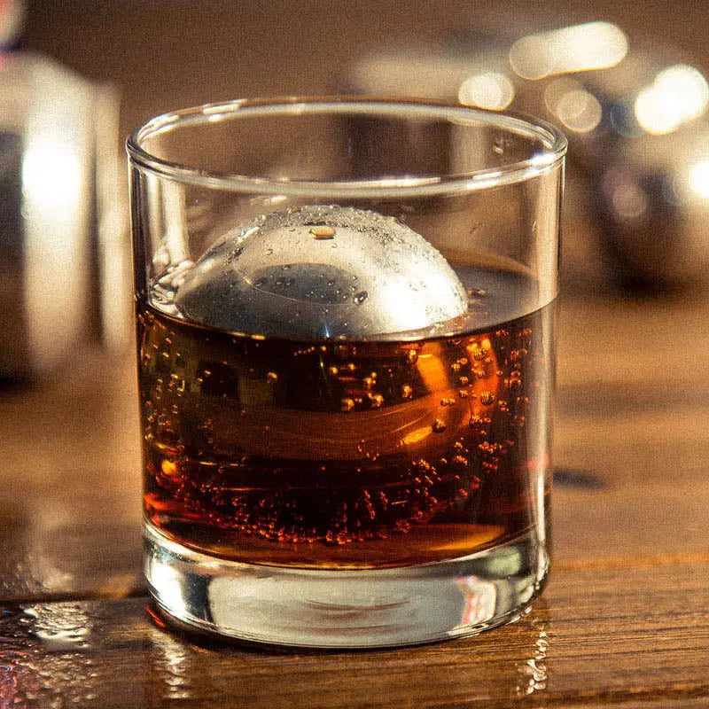 Stainless steel chilling ball for whiskey and cocktails