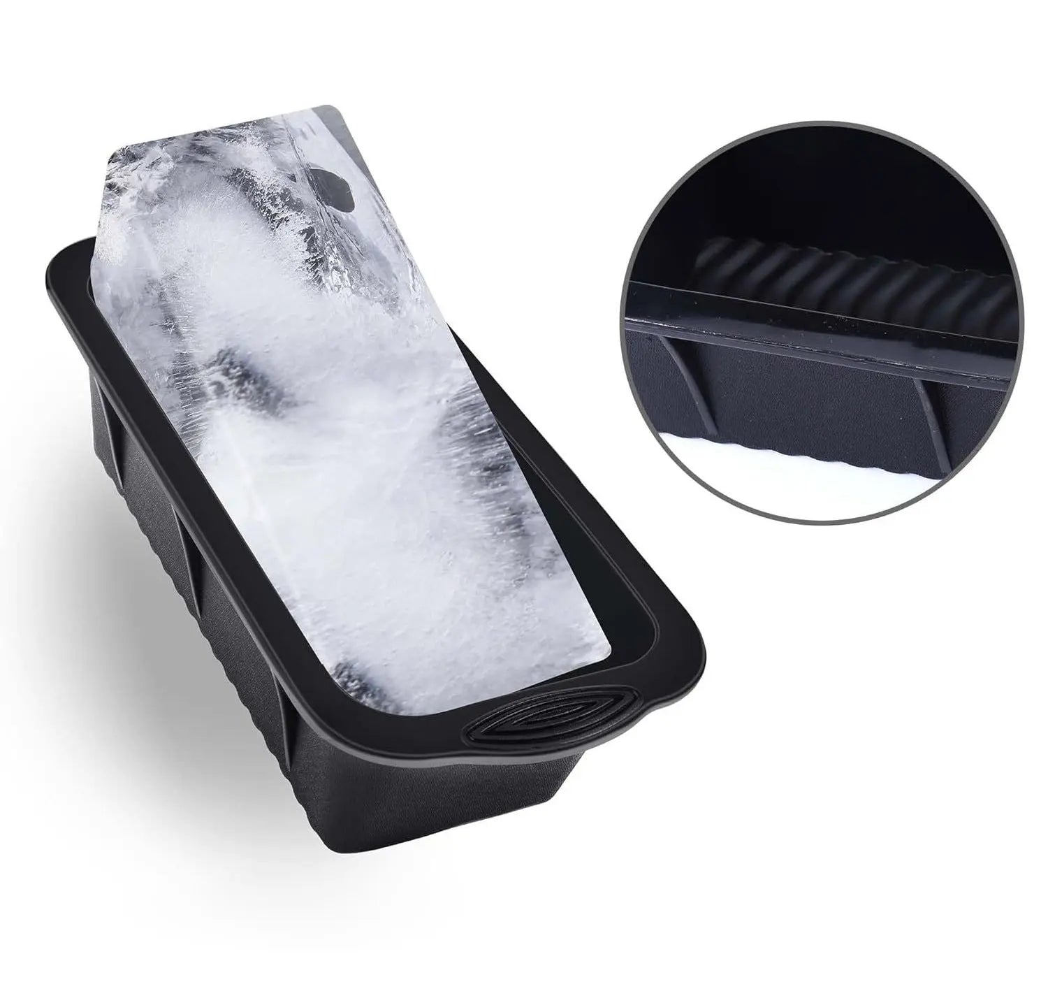 Extra large reusable silicone ice tray – Black, 2 Pack