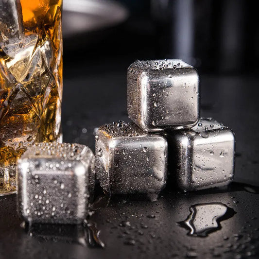 Stainless steel whiskey stones ice cube set