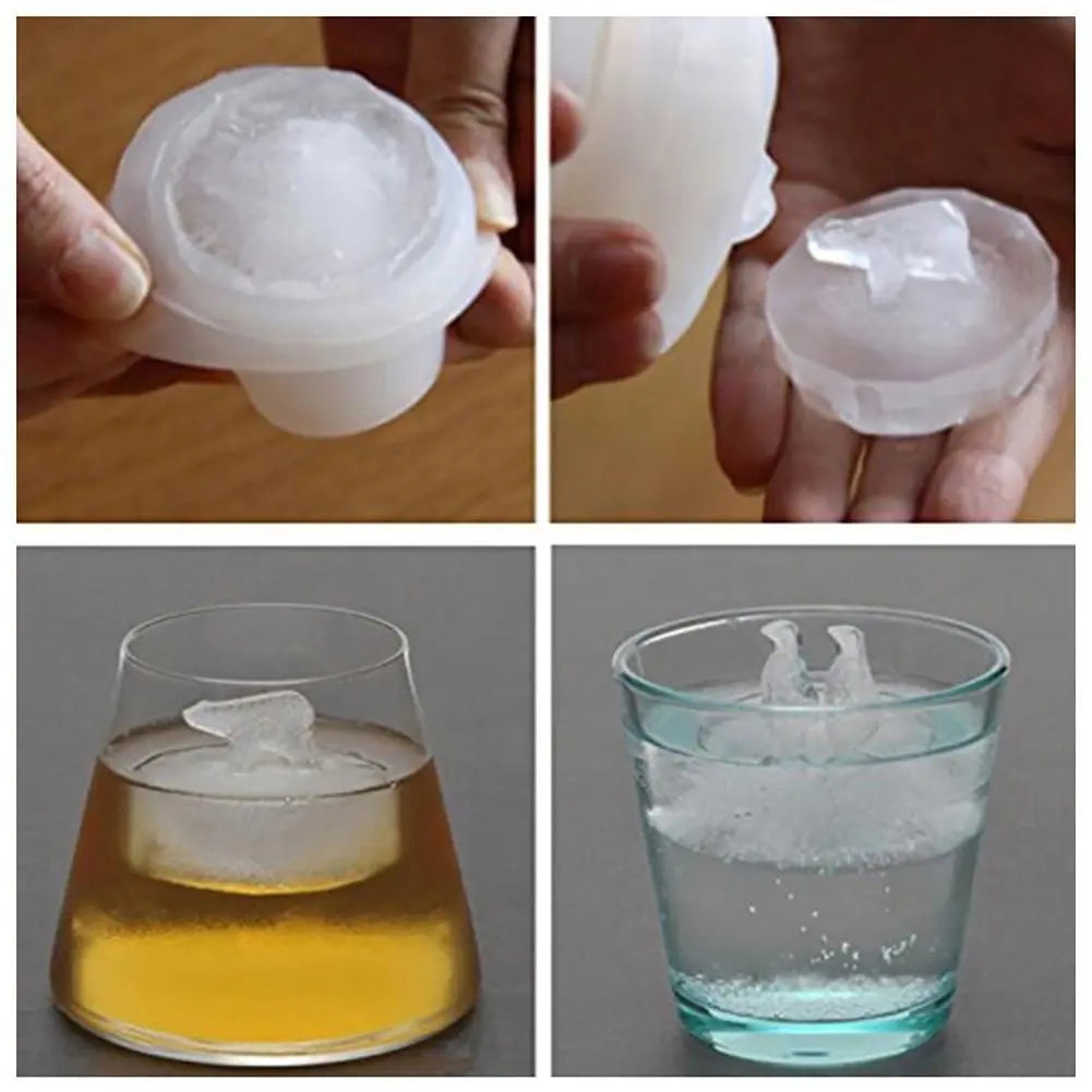 Animal-shaped silicone ice tray and popsicle mold