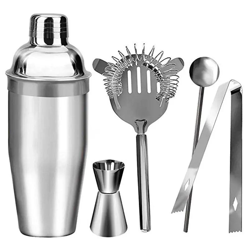 Stainless steel cocktail shaker kit – 5-piece set, 750ML
