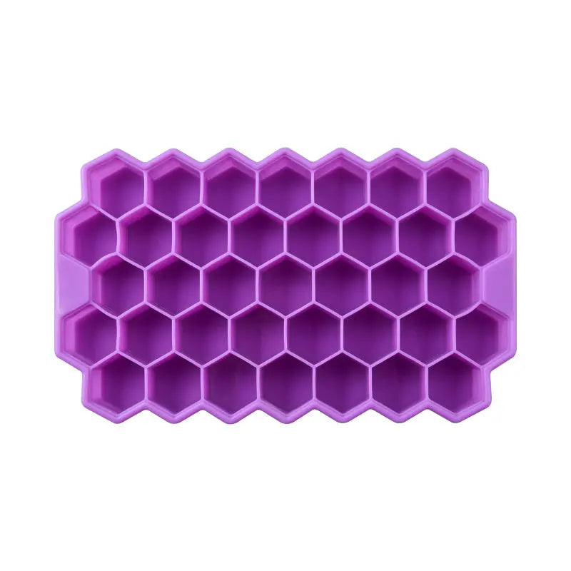 Honeycomb silicone ice tray – Purple, Without cover