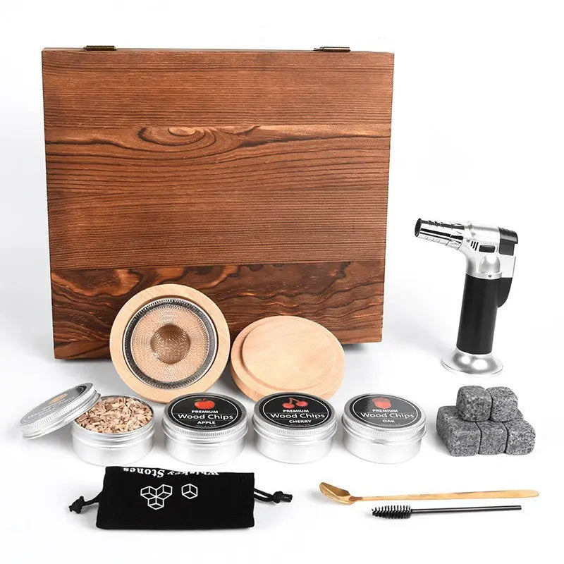 Wooden cocktail smoker gift set – Large Net Set