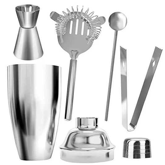 Stainless steel cocktail shaker kit – 5-piece set, 550ml