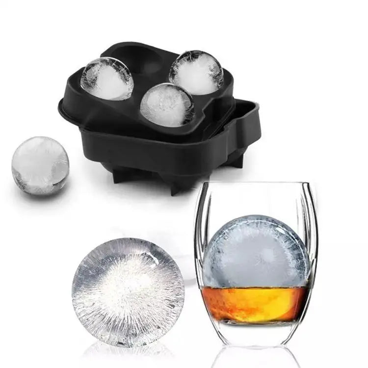 4-hole hockey whiskey silicone ice tray