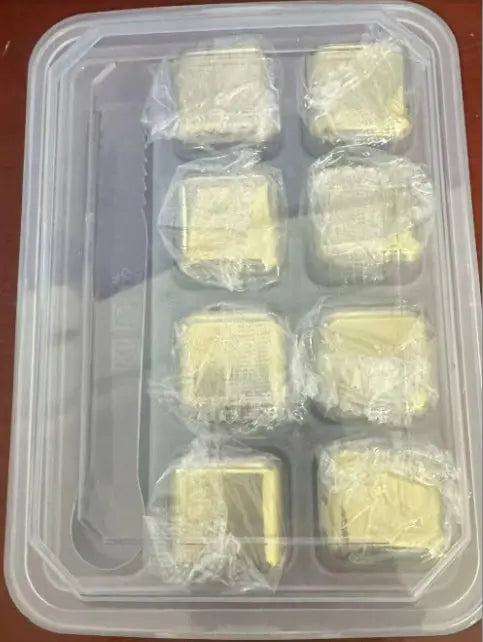 Stainless steel whiskey stones ice cube set – Gold 8 with ice clips2, 1set