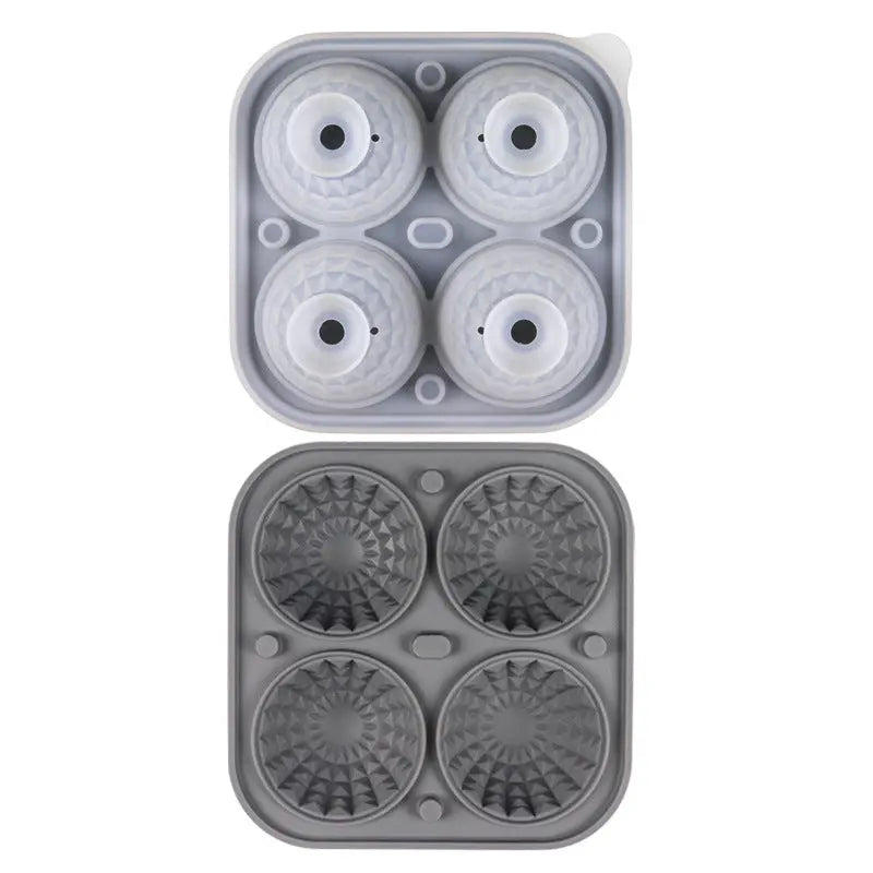 Silicone hockey puck ice mold tray – Gray Round