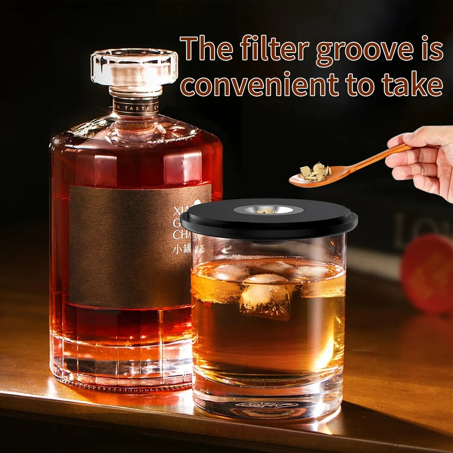 Rechargeable whiskey cocktail smoker