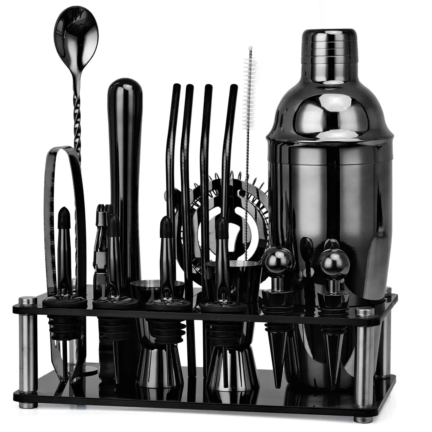 20-piece stainless steel cocktail shaker set