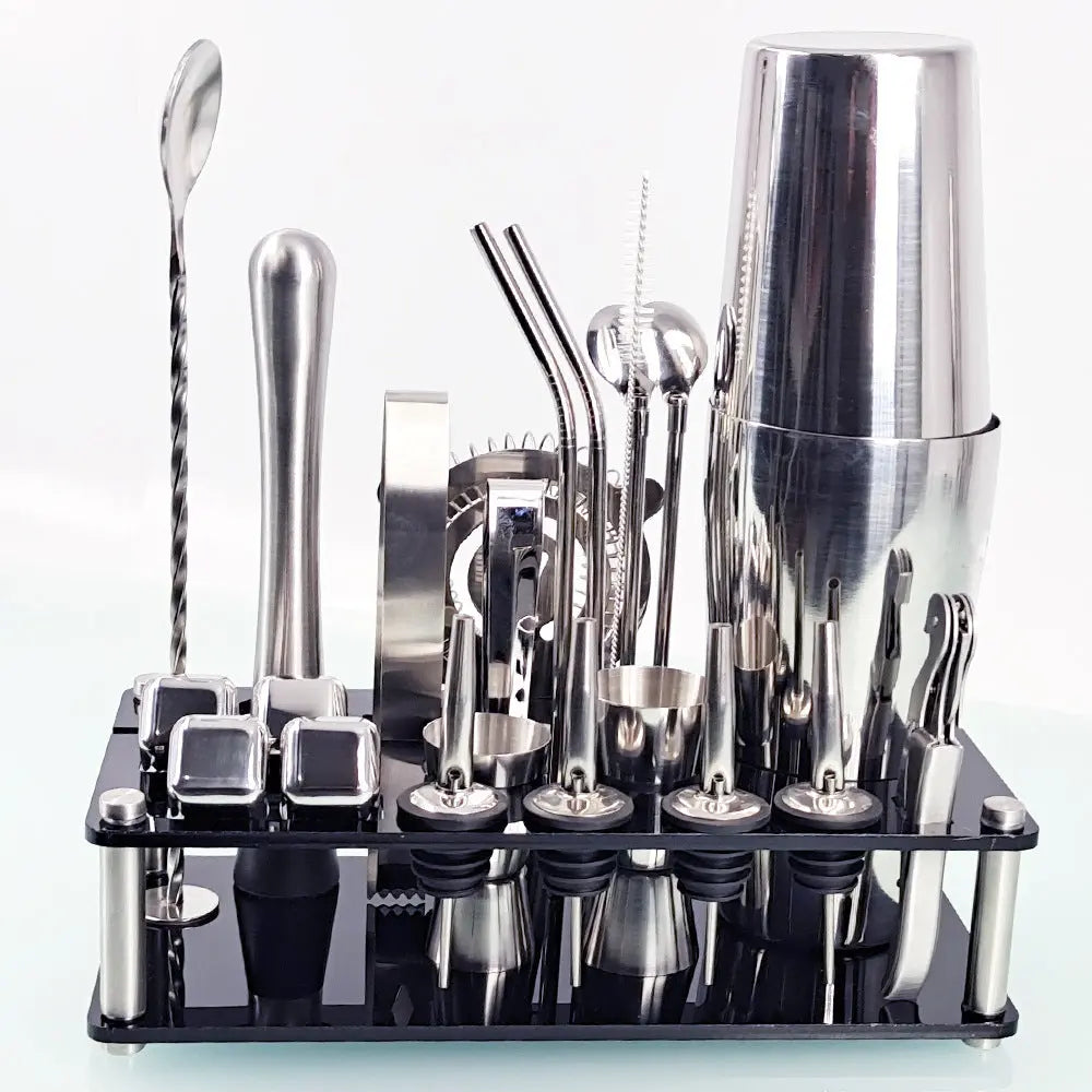 Stainless steel cocktail shaker set with strainer – Style B, Boston