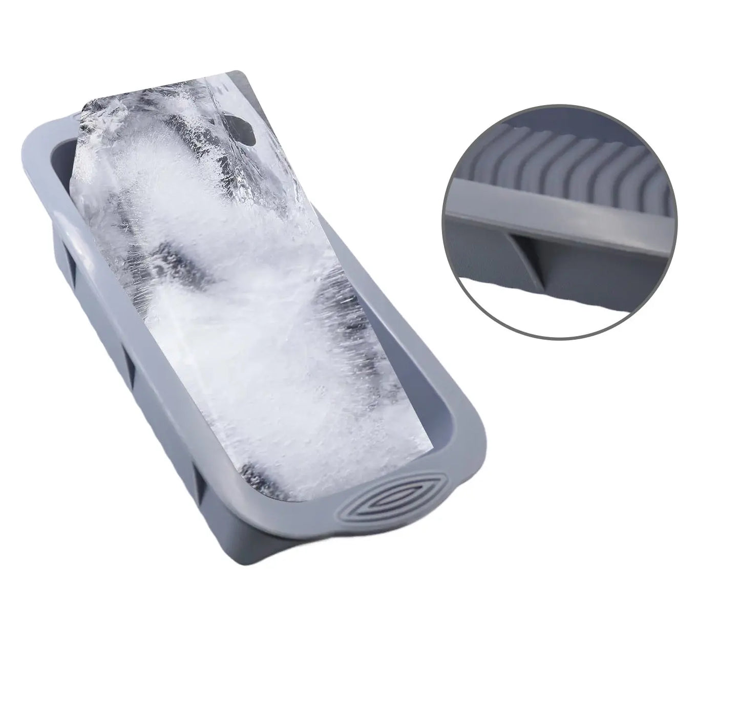 Extra large reusable silicone ice tray – Gray, 2 Pack