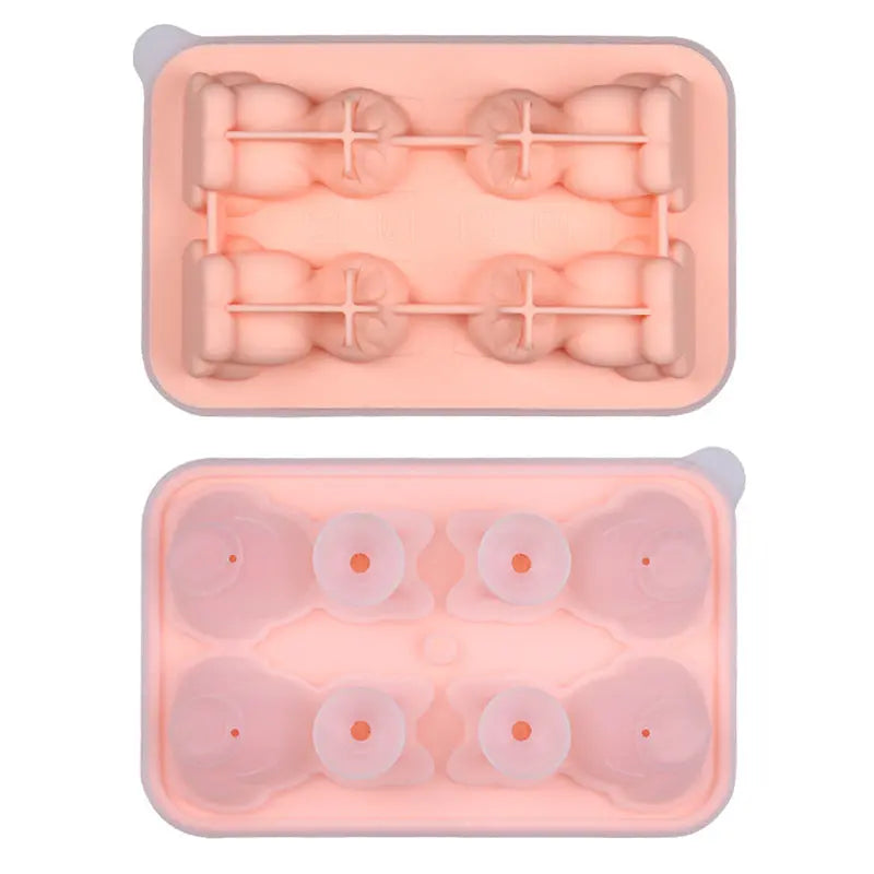 Cat-shaped silicone ice tray mold – Pink