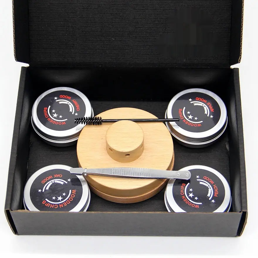 Wooden cocktail smoke maker suit
