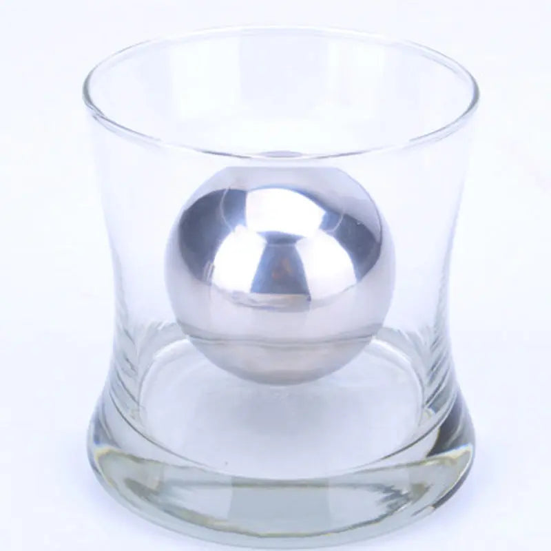 Stainless steel chilling ball for whiskey and cocktails