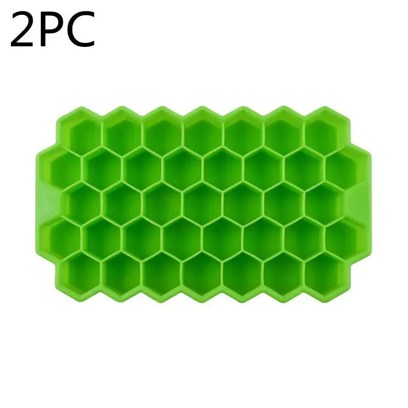 Honeycomb silicone ice tray – Green 2PC, Without cover