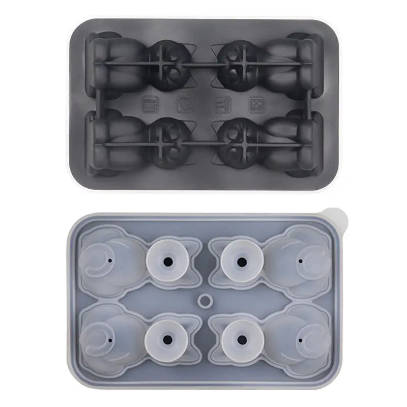Cat-shaped silicone ice tray mold – Black