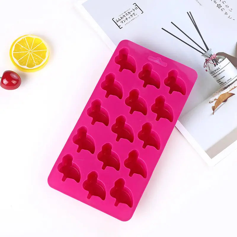 Tropical shapes silicone ice tray – Red