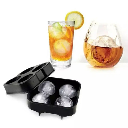 4-hole hockey whiskey silicone ice tray