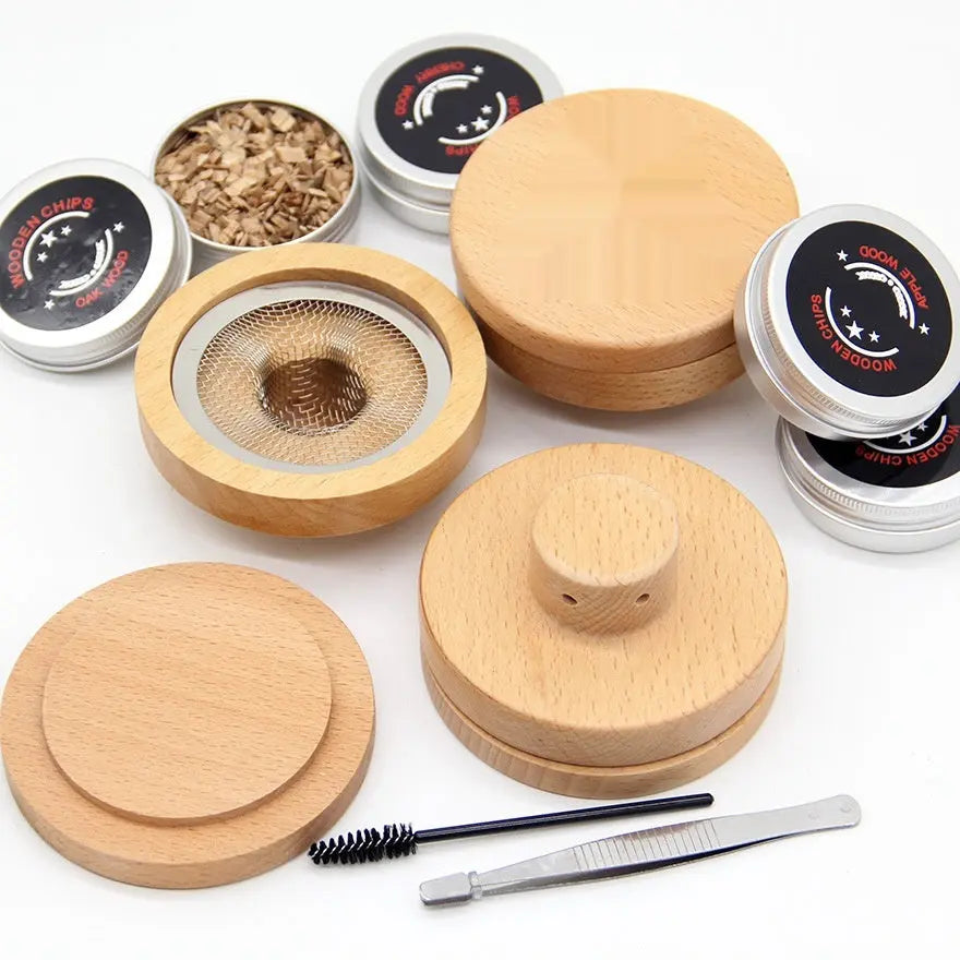 Wooden cocktail smoke maker suit