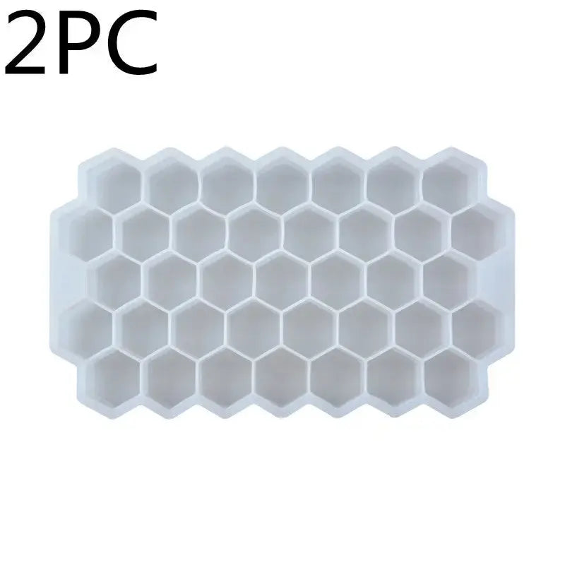 Honeycomb silicone ice tray – White 2PC, Without cover