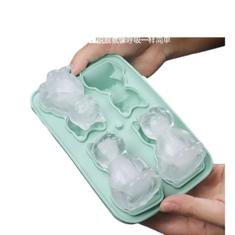 Cat-shaped silicone ice tray mold