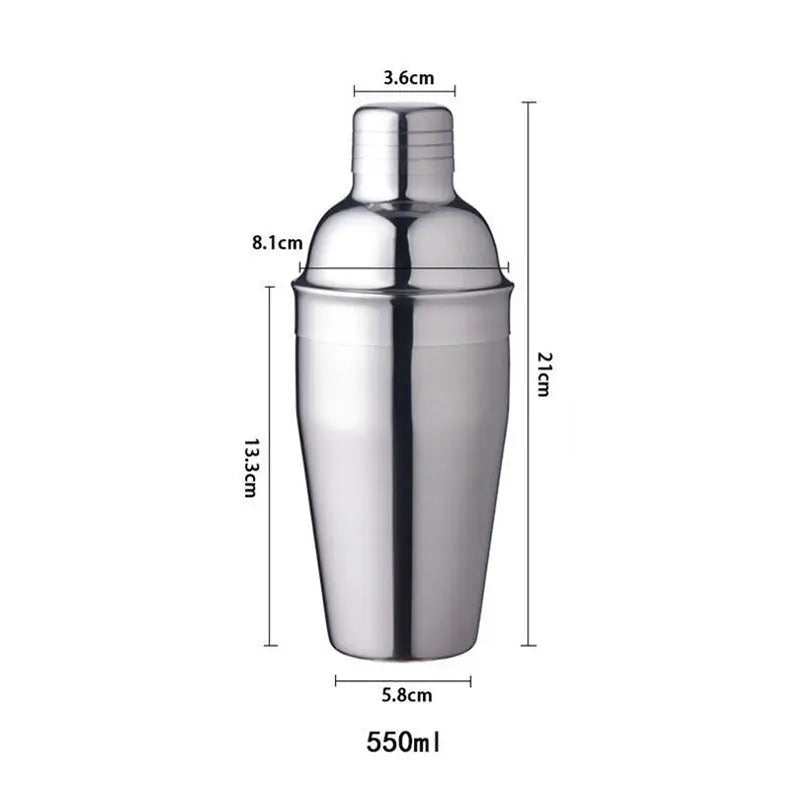 Stainless steel cocktail shaker kit – Single, 550ml