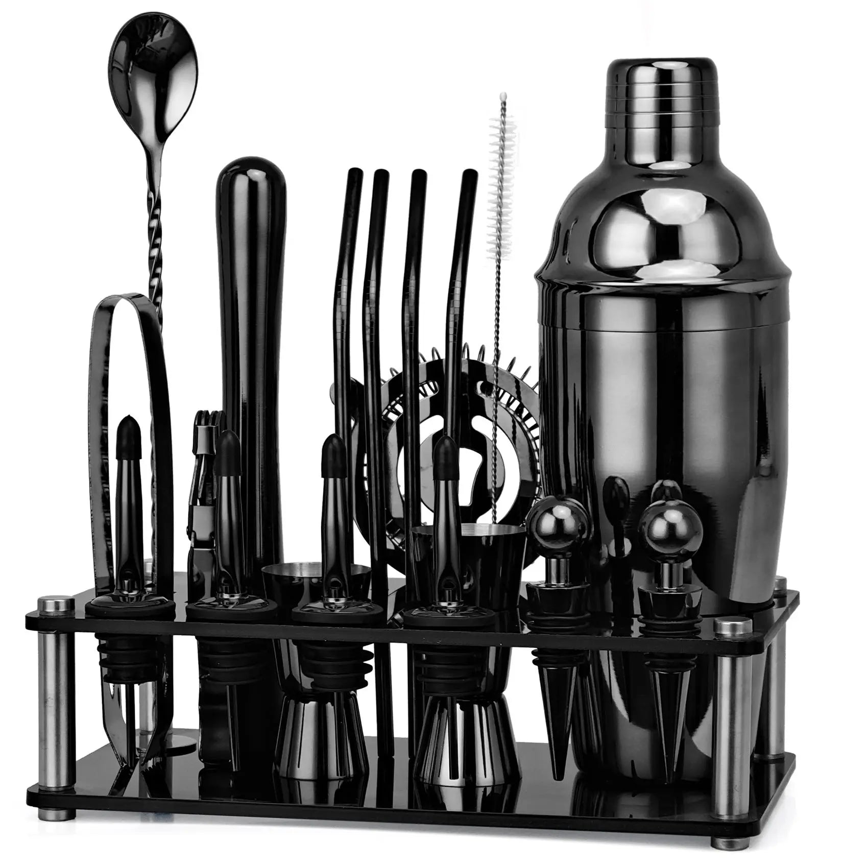 20-piece stainless steel cocktail shaker set – Black Three Segments 750ML