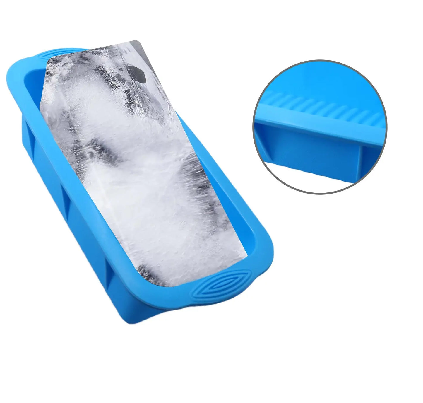 Extra large reusable silicone ice tray – Blue, 2 Pack
