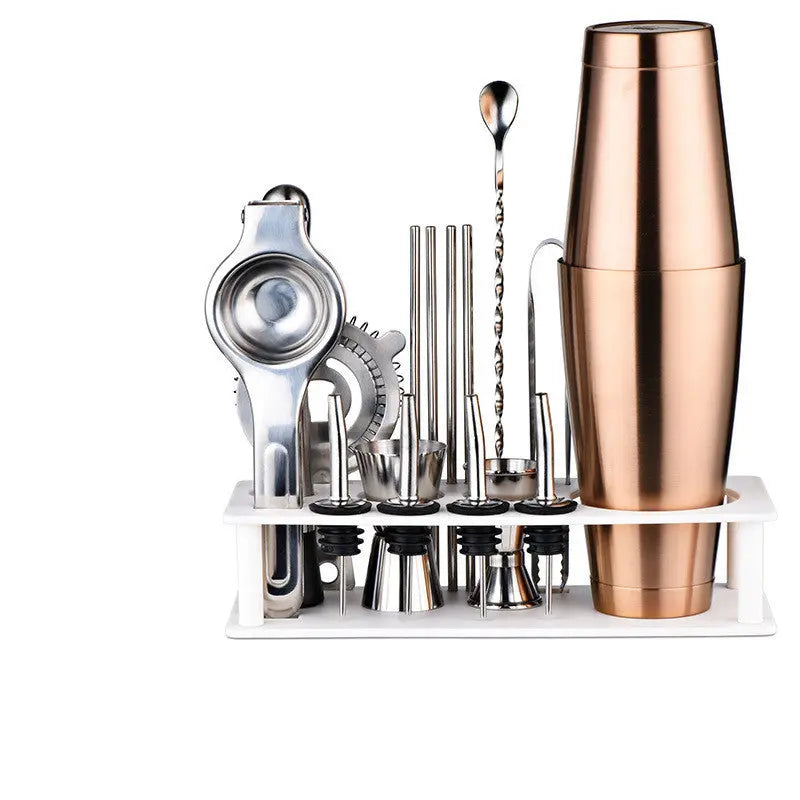 Glass and steel cocktail shaker