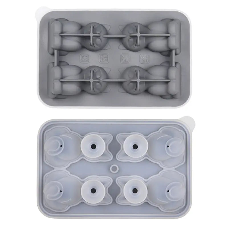 Cat-shaped silicone ice tray mold – Gray