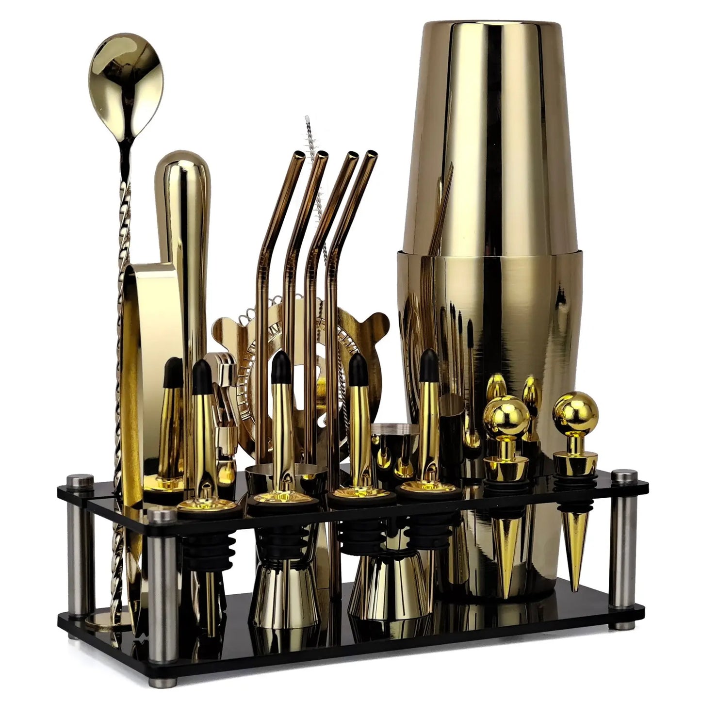 20-piece stainless steel cocktail shaker set – Local Gold Boston Suit