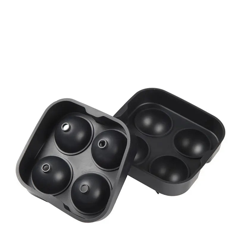 4-hole hockey whiskey silicone ice tray