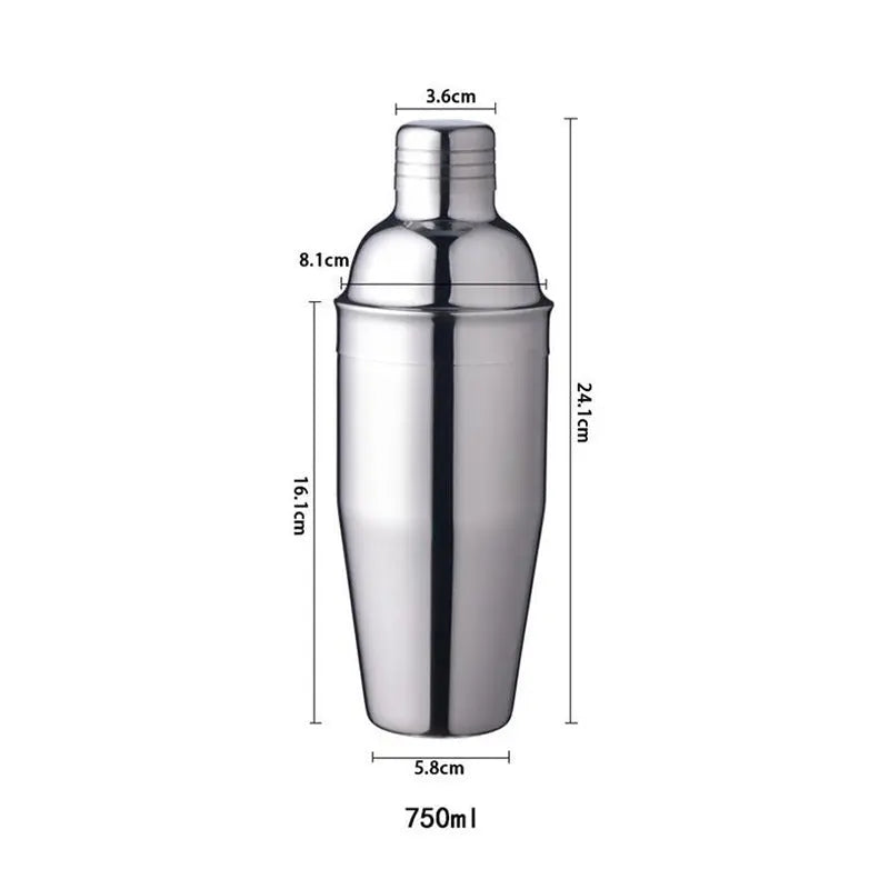 Stainless steel cocktail shaker kit – Single, 750ML